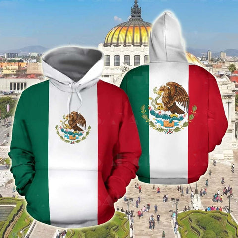 Mexican Flag Pullover Hoodie - Family