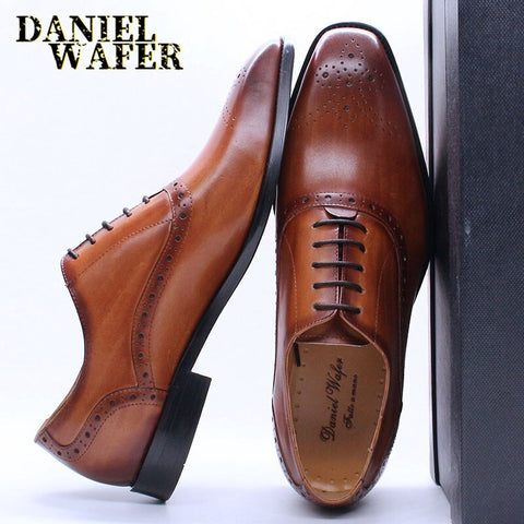 Zapatos brogue formales de boda para hombre