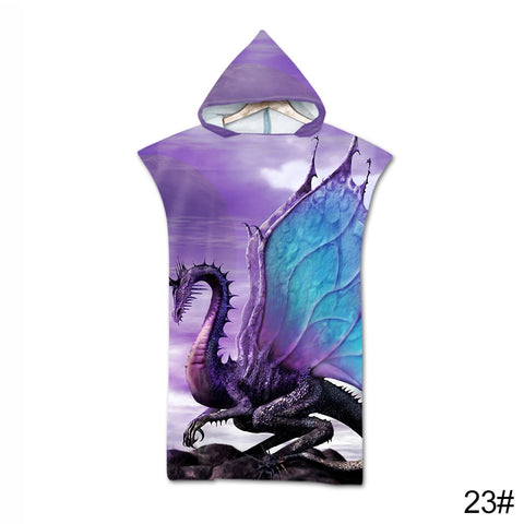 Printed Hooded Beach Towel For Men Women