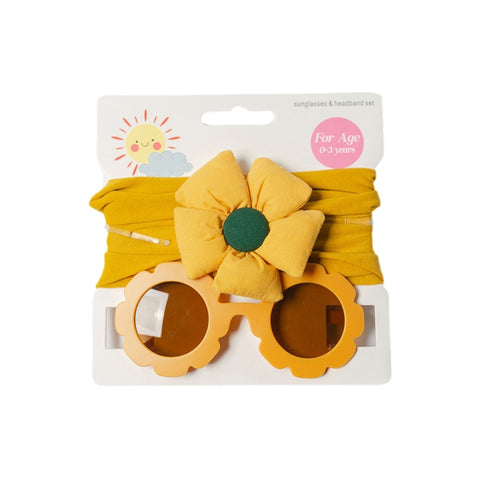 Juego de gafas de sol con diadema para bebés para niñas