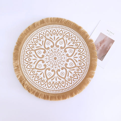 Cotton Linen Embroidery Pad Dish