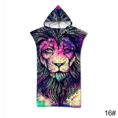 Printed Hooded Beach Towel For Men Women