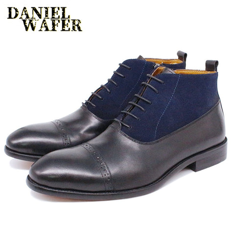 Botines de hombre con cremallera y cordones