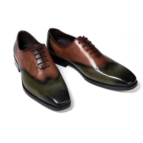 Brogue Style Men's Genuine Leather Lace-Up Luxury Dress Shoes