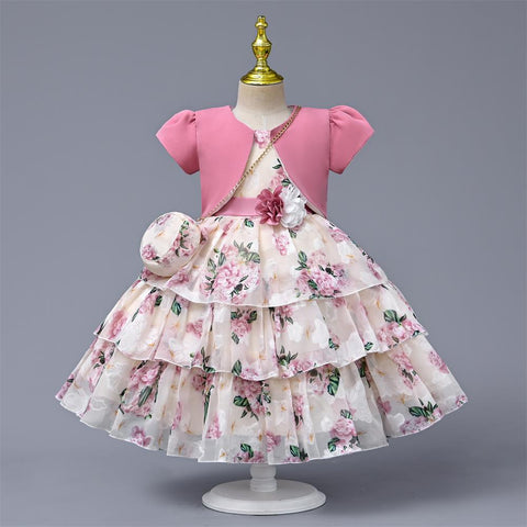 Kids Gown Summer Clothes Dresses With Bag