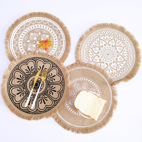 Cotton Linen Embroidery Pad Dish