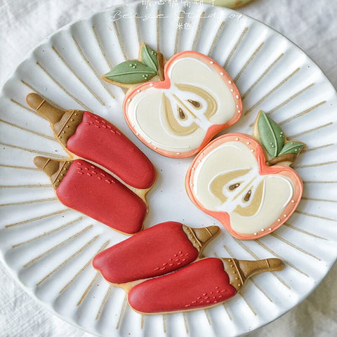 Cortador de galletas con forma de pera, manzana, cereza, verduras, frutas heladas