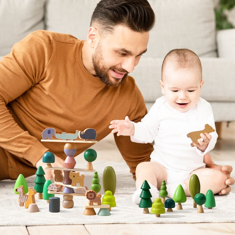 Baby Wooden Montessori Toys Animal Tree Puzzle