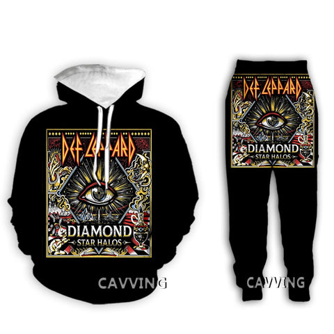 Sudaderas con capucha de rock con estampado 3D Sudaderas + Pantalones