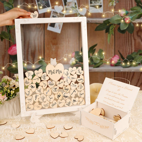 White Wooden Guest Book Box