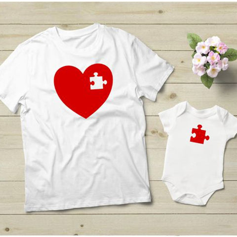 Family Matching 100% Cotton Parent T-Shirts & Baby Bodysuits