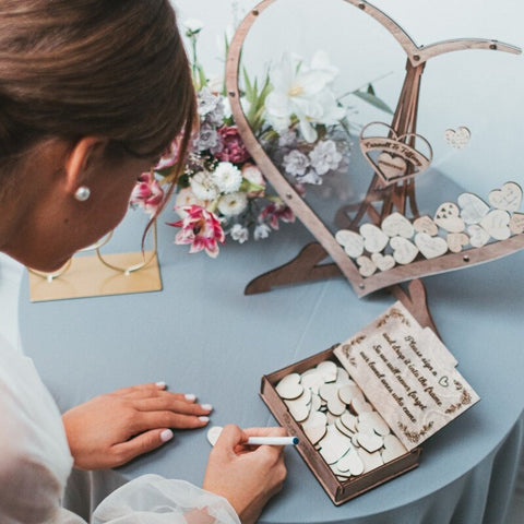 Heart Shape Transparent Wedding Guest Book Decoration