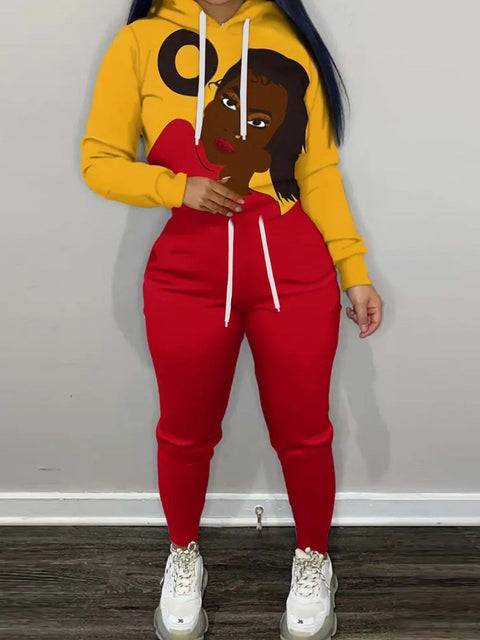 Conjunto de chándal con bolsillo de patchwork