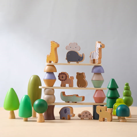 Bebé Madera Montessori Juguetes Animal Árbol Rompecabezas