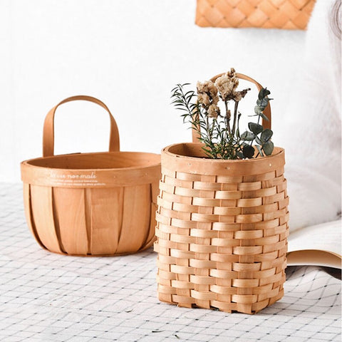 Wood Storage  Hanging Baskets