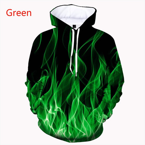 3D Print Fire Flame Hoodie