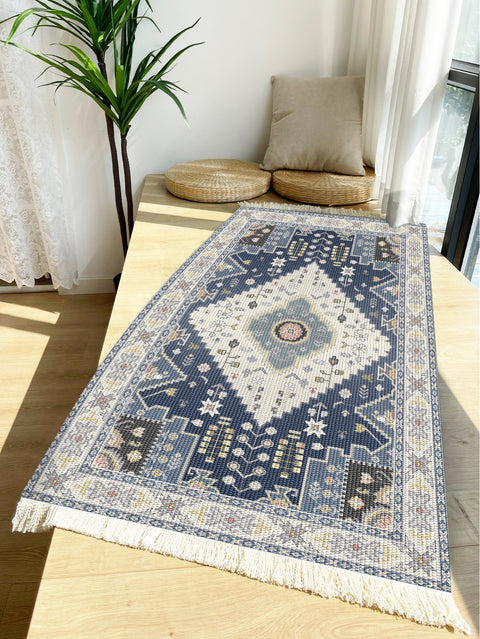 Hand-Woven Cotton Linen Carpet