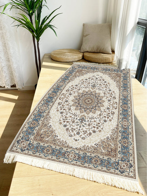 Hand-Woven Cotton Linen Carpet