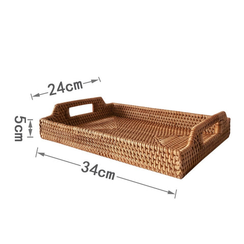 Rattan Storage Tray Handwoven Wicker Basket