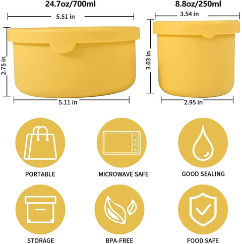 Contenedor de almacenamiento de alimentos de silicona hermético reutilizable