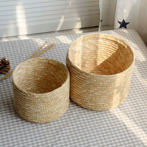 Handmade Straw Woven Storage Basket