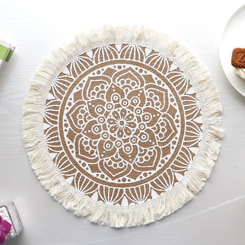 Cotton Linen Embroidery Pad Dish