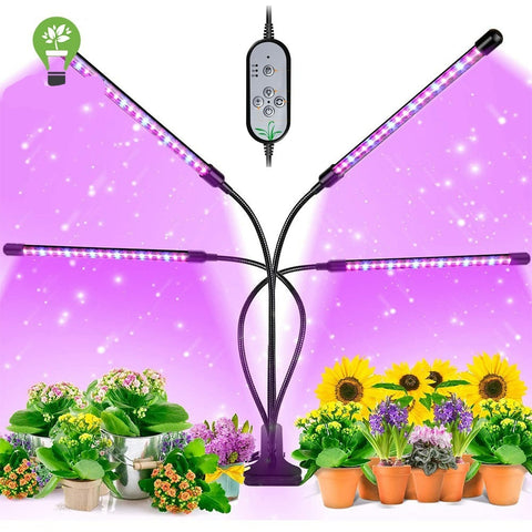 4 Head LED USB Full Spectrum Plant Grow Light with Clips