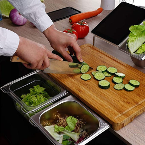 Expandable bamboo cutting board