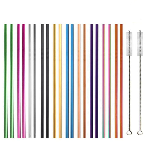 Stainless Steel Straws Set with Brush