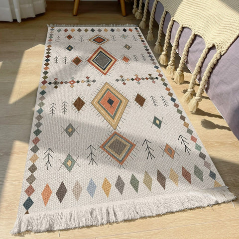 Hand-Woven Cotton Linen Carpet