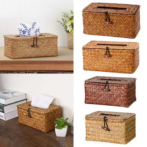 Rattan Seagrass Paper Storage Box