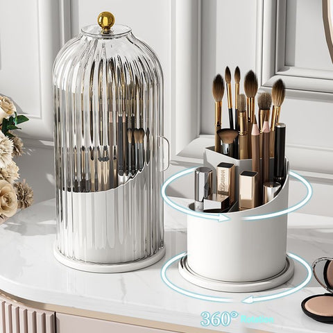 Soporte para brochas de maquillaje giratorio de 360°