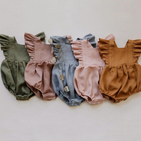 Linen Fabric Baby Girls Clothe