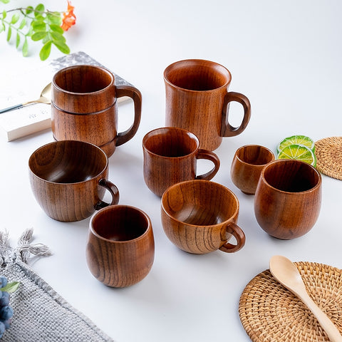 Tazas de madera Tazas de café hechas a mano